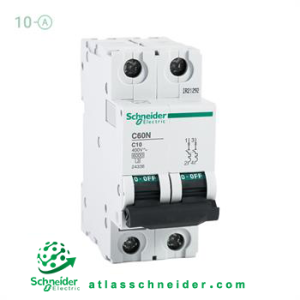 کلید فیوز مینیاتوری MCB اشنایدر تیپ سی 2 پل 10 آمپر 24336 C - کلید مینیاتوری 24336 C