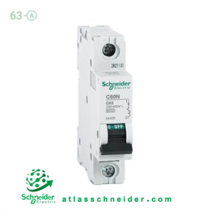 کلید فیوز مینیاتوری MCB اشنایدر تیپ سی تک پل 63 آمپر 24409 C - کلید مینیاتوری 24409