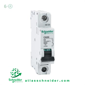 کلید فیوز مینیاتوری MCB اشنایدر تیپ سی تک پل 6 آمپر 24399 C - کلید مینیاتوری 24399 C