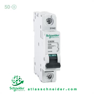 کلید فیوز مینیاتوری MCB اشنایدر تیپ سی تک پل 50 آمپر 24408 C - کلید مینیاتوری 24408 C