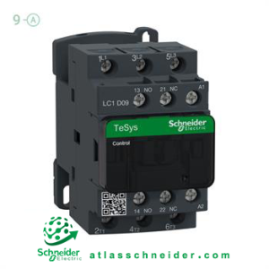 کنتاکتور سری دی 9 آمپر ولتاژ 230AC اشنایدر LC1D09P7