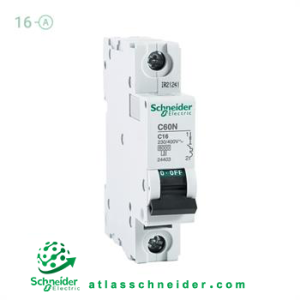 کلید فیوز مینیاتوری MCB اشنایدر تیپ سی تک پل 16 آمپر 24403 C - کلید مینیاتوری 24403 C
