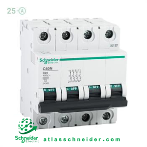 کلید فیوز مینیاتوری MCB اشنایدر تیپ سی 4 پل 25 آمپر 24365 C - کلید مینیاتوری 24365 C