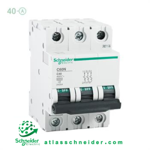 کلید فیوز مینیاتوری MCB اشنایدر تیپ سی 3 پل 40 آمپر 24354 C - کلید مینیاتوری 24354 C