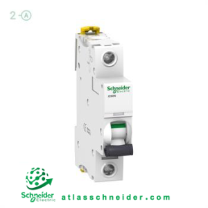 کلید فیوز مینیاتوری MCB اشنایدر تک پل 2 آمپر A9F74102 - کلید مینیاتوری A9F74102