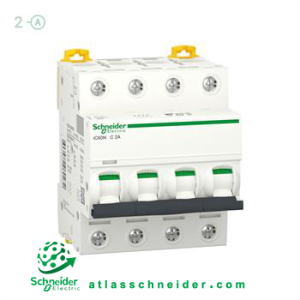 کلید فیوز مینیاتوری MCB اشنایدر 4 پل 2 آمپر A9F74402 -کلید مینیاتوری A9F74402