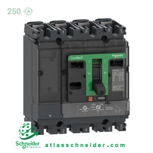 کلید اتوماتیک کامپکت MCCB اشنایدر سری ان اس ایکس 4 پل 250 آمپر NSX C25F6TM250 -قدرت قطع 36 کیلوآمپر (TYPE F)